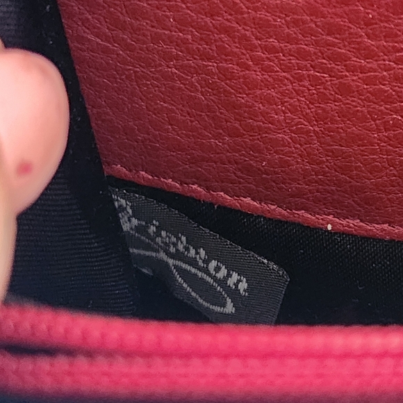 Brighton Red Leather Top Woven Handle Croc Embossed Hand Carry Clutch Purse 90s - Picture 8 of 10